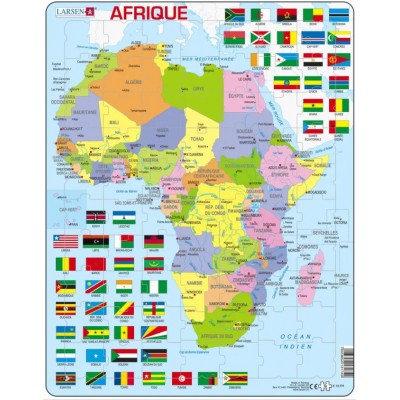 Puzzle Cadre - Carte du Monde (en Français) Larsen-K1-FR 107 pièces Puzzles  - Cartes du Monde et Mappemonde - /Planet'Puzzles