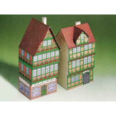 Puzzle Schreiber-Bogen-71518 Maquette en Carton : Deux Maisons à Colombages