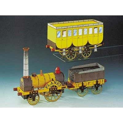Puzzle Schreiber-Bogen-71554 Maquette en carton : Train à vapeur Stephenson's Planet