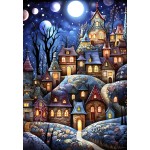 Puzzle  Alipson-Puzzle-F-50093 Village Sous la Lune