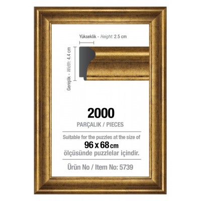 Art-Puzzle-5739 Cadre pour Puzzle 2000 Pièces - Doré - 4,3 cm
