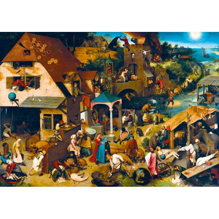 Puzzle  Art-by-Bluebird-F-60226 Pieter Bruegel the Elder - Netherlandish Proverbs, 1559