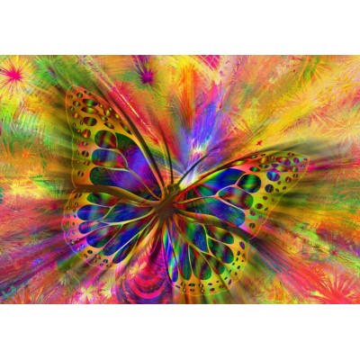 Puzzle Bluebird-Puzzle-F-90356 Colorful Butterfly
