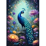 Puzzle  Bluebird-Puzzle-F-90847 Flowers & Peacock