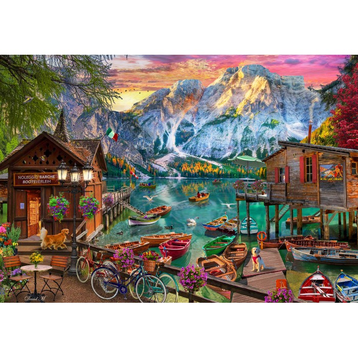 Puzzle  Bluebird-Puzzle-F-90919 Lago Di Braies, Italie
