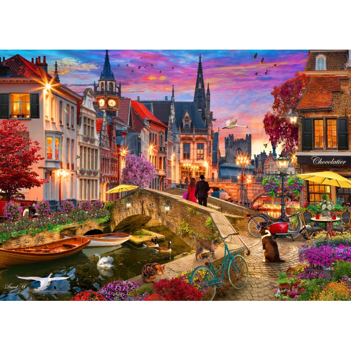 Puzzle  Bluebird-Puzzle-F-90970 Soirée sur le Canal