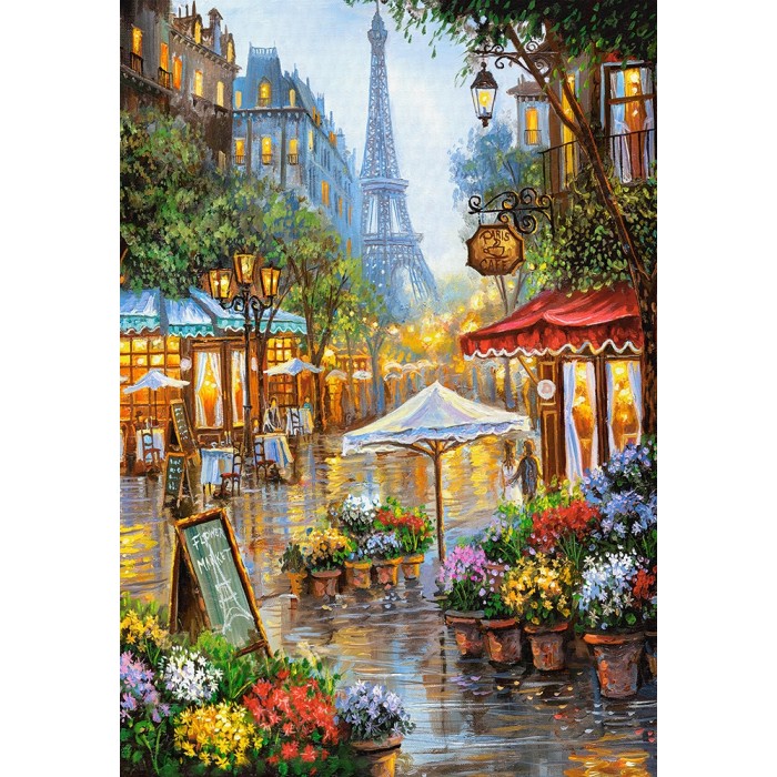 Puzzle  Castorland-103669 Fleurs de Printemps à Paris