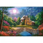 Puzzle  Castorland-104208 Cottage in The Moon Garden