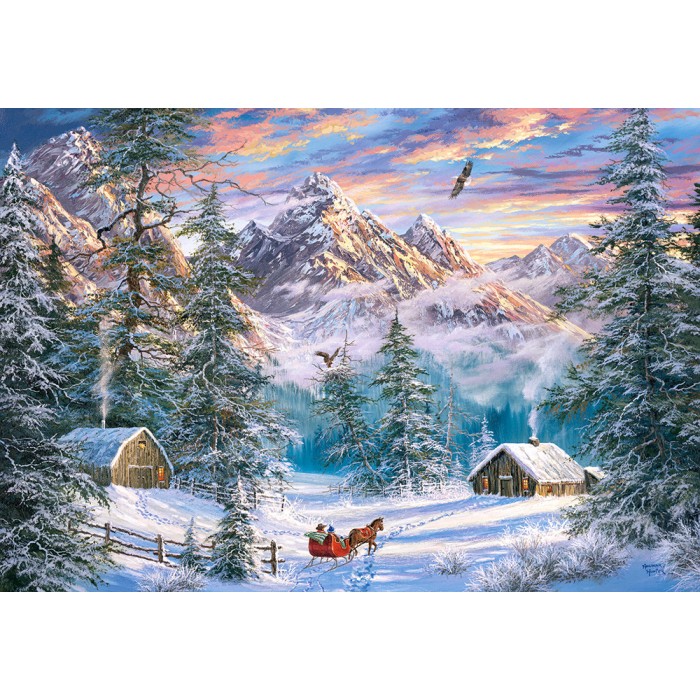 Puzzle  Castorland-104680 Montagne de Noël