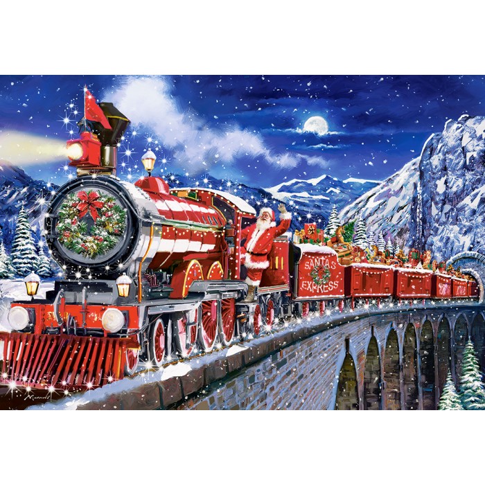 Puzzle  Castorland-104833 Le Père Noël Arrive Bientôt en Ville