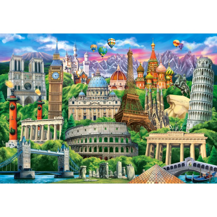 Puzzle  Castorland-104901 Monuments Célèbres