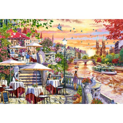 Puzzle Castorland-104956 Coucher de soleil romantique