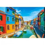 Puzzle  Castorland-105250 Les couleurs de Burano, Italie
