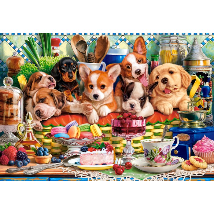 Puzzle  Castorland-105335 Dessert Pour Chiots