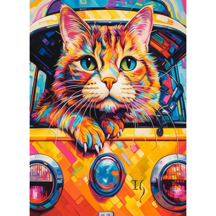 Puzzle  Castorland-111275 Chat Voyageur