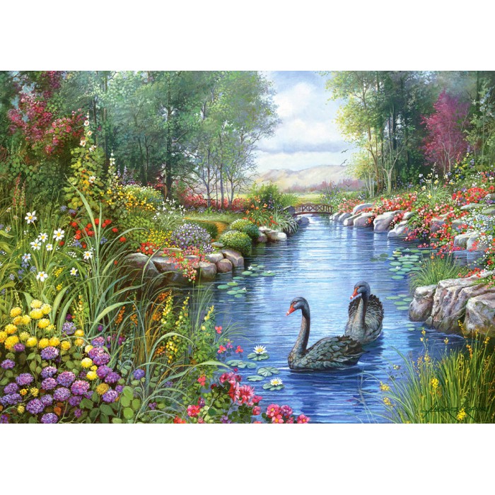 Puzzle Castorland-151042 Andres Orpinas : Les Cygnes Noirs