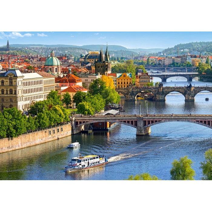 Puzzle  Castorland-53087 Vue des Ponts de Prague