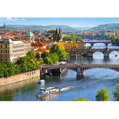 Puzzle Castorland-53087 View of Bridges in Prague