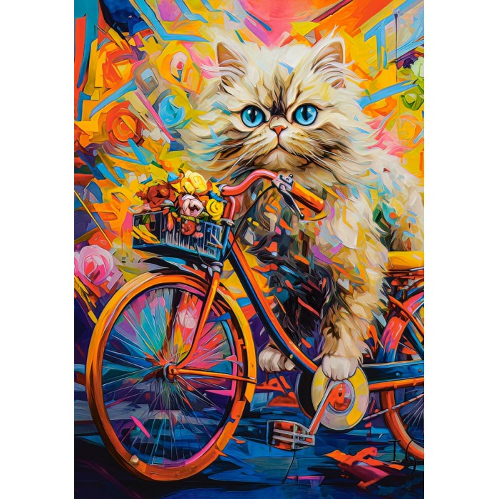 Le vélo fleuri du chaton