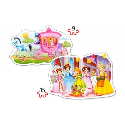 Castorland-B-020034 2 Puzzles Forme - Le Bal des Princesses