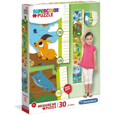 Clementoni-20329 Measure Me Puzzle - Les Animaux et leur Habitat