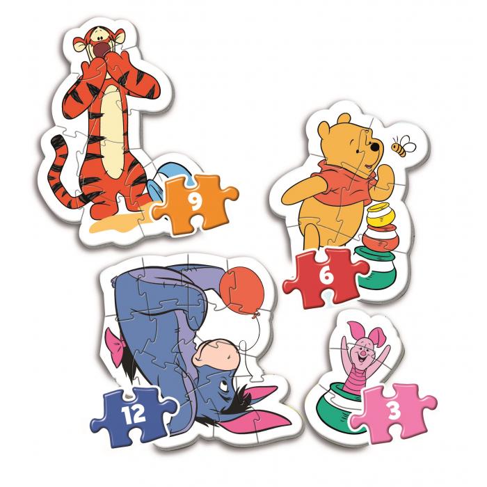  Clementoni-20820 My First Puzzle - Winnie L'Ourson (4 Puzzles)