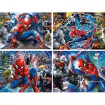  Clementoni-21410 Spiderman - 4 Puzzles Evolutifs (20/60/100/180 Pièces)