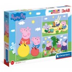  Clementoni-25263 3 Puzzles - Peppa Pig