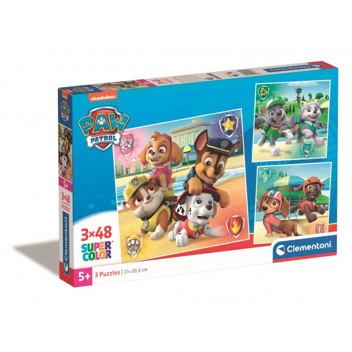 Clementoni-25301 3 Puzzles - Pat' Patrouille
