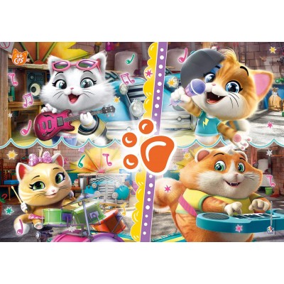 Clementoni-27539 Glitter Puzzle - 44 Cats