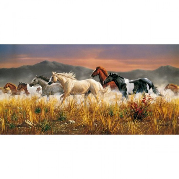 Puzzle  Clementoni-38006 Chevaux sauvages