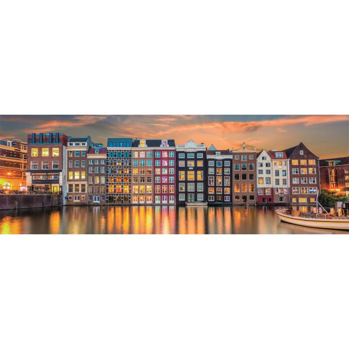 Puzzle  Clementoni-39838 Amsterdam Lumineuse