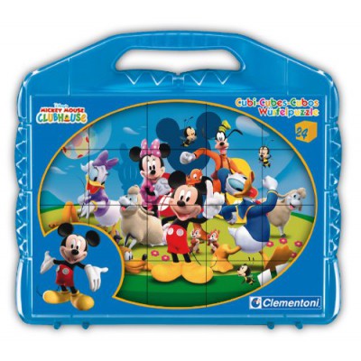 Clementoni-42495 Puzzle Cubes - Mickey Mouse Club House