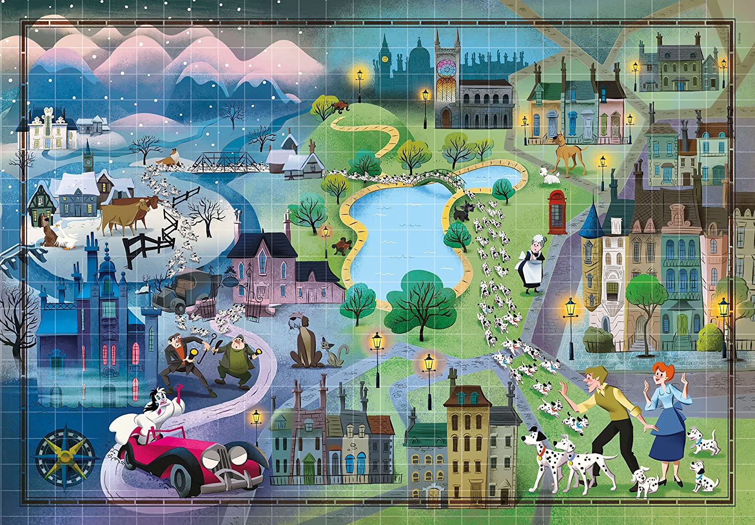 Puzzle adulte le monde de disney : princesses - roi lion - 101 dalmatiens - 1000  pieces - collection educa disney - Puzzle - Achat & prix