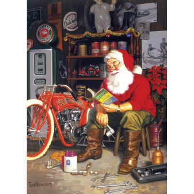 Puzzle Cobble-Hill-51698 Tom Newsom : La Flying Merkel du Père Noël