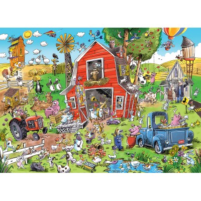 Puzzle Cobble-Hill-53552 Pièces XXL - DoodleTown - Farmyard Folly