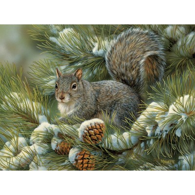 Puzzle Cobble-Hill-54348 Pièces XXL - Rosemary Millette - Gray Squirrel