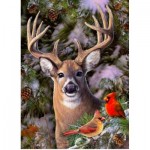 Puzzle   Pièces XXL - One Deer Two Cardinals