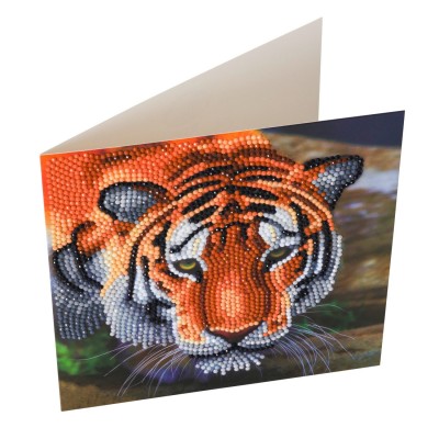 Puzzle Crystal-Art-5153 Crystal Art - Kit Broderie Diamant - Tigre