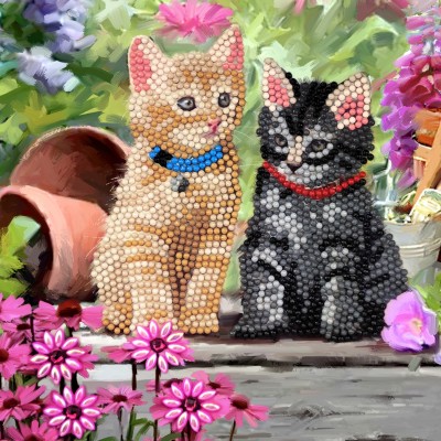 Puzzle Crystal-Art-5412 Crystal Art - Kit Broderie Diamant - Chaton