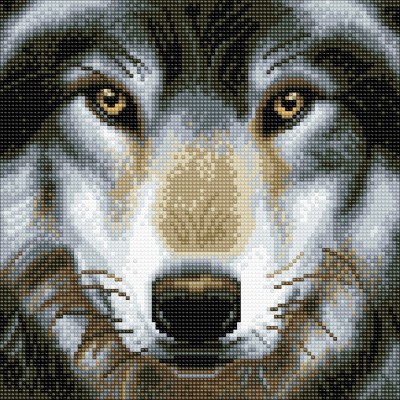 Puzzle Crystal-Art-5818 Crystal Art - Kit Broderie Diamant - Loup