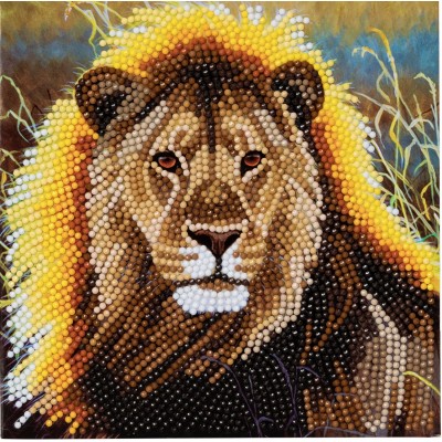 Puzzle Crystal-Art-8513 Crystal Art - Kit Broderie Diamant - Lion