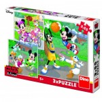  Dino-33527 3 Puzzles - Mickey