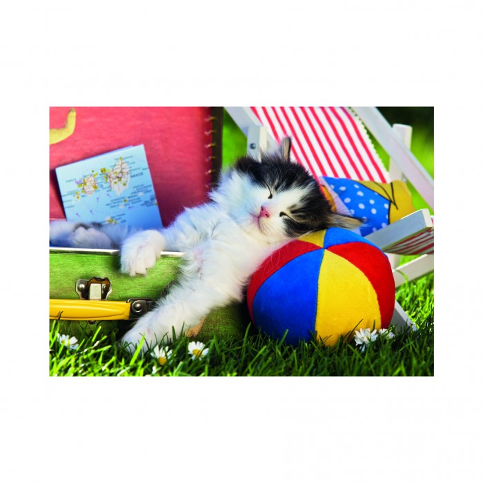 Puzzle  Dino-34354 Pièces XXL - La Sieste du Chaton