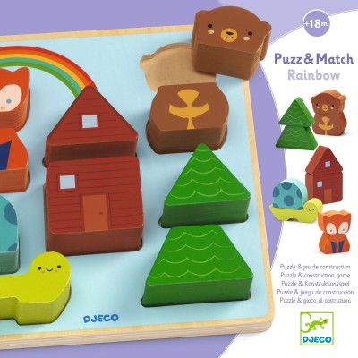 Puzzle Djeco-01078 Puzz & Match Arc-En-Ciel