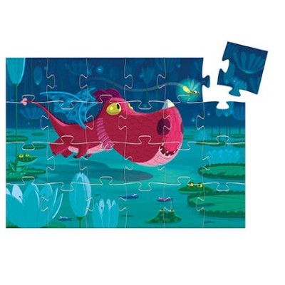 Puzzle Djeco-07214 Silhouette - Edmond le dragon