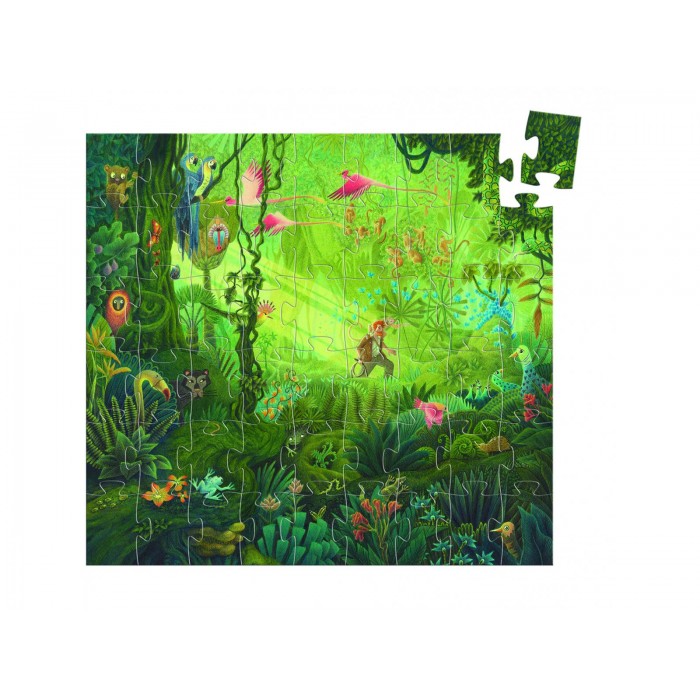 Djeco-07244 Puzzle silhouette - Dans la Jungle