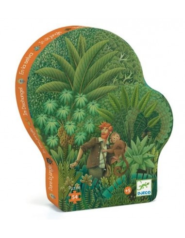 Djeco-07244 Puzzle silhouette - Dans la Jungle