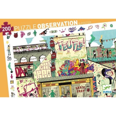 Djeco-07453 Puzzle Observation - Streetart