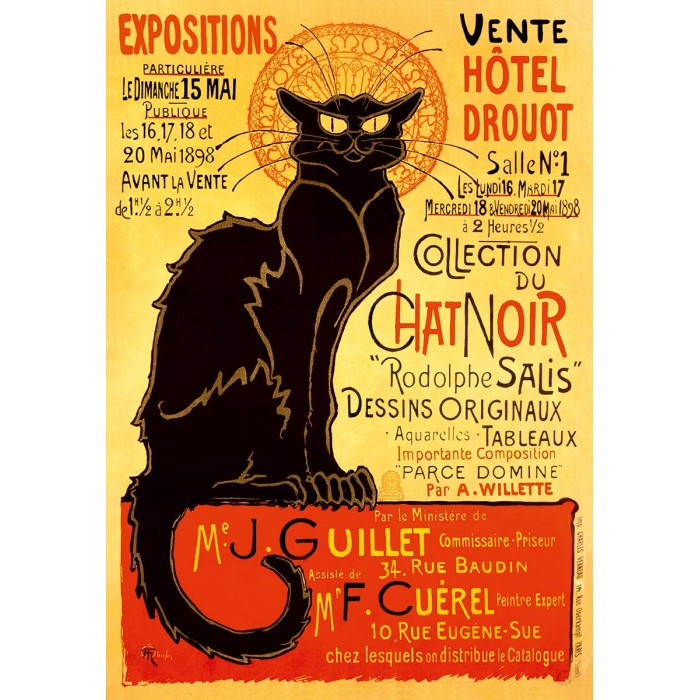 Puzzle  DToys-69566 Poster vintage - Collection du Chat Noir